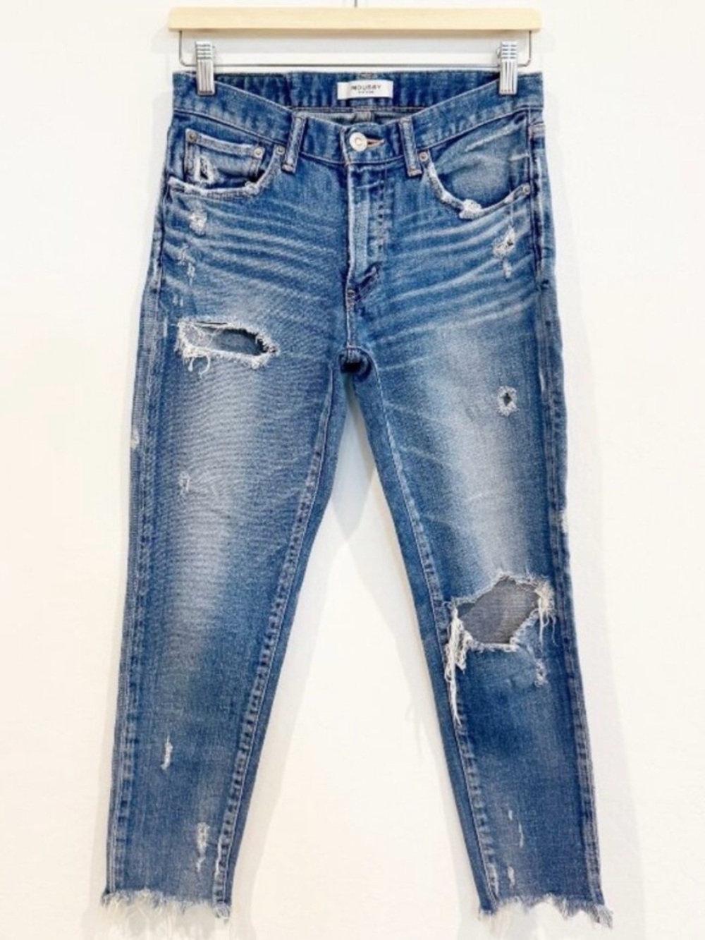 Moussy Vintage Isko Jeans Size 26 Blue Ridgewood Distressed Skinny Grunge Indie